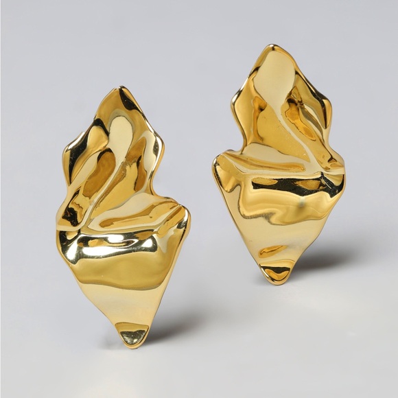 🆕 Alexis Bittar Crumpled Small Post Earring- Gold- only 1 - Picture 2 of 8